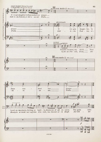 Troilus and Cressida : opera in three acts / libretto by Christopher Hassall ; german translation by Ernst Roth ; music by William Walton