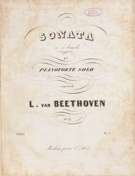 Sonata in si bemolle maggiore per pianoforte solo : op. 22 / composta da L. van Beethoven