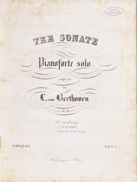 Tre sonate per pianoforte solo. 2. in re minore