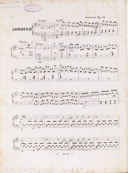 Tre sonate per pianoforte solo. 2. in re minore