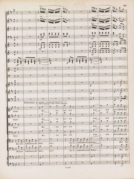 Euryanthe : grosse romantische Oper in drei Aufzügen / Dichtung von Helmine von Chezy ; geb: Freyinn von Klencke ; in Musik gesetzt von Carl Maria von Weber