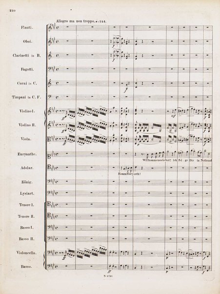 Euryanthe : grosse romantische Oper in drei Aufzügen / Dichtung von Helmine von Chezy ; geb: Freyinn von Klencke ; in Musik gesetzt von Carl Maria von Weber