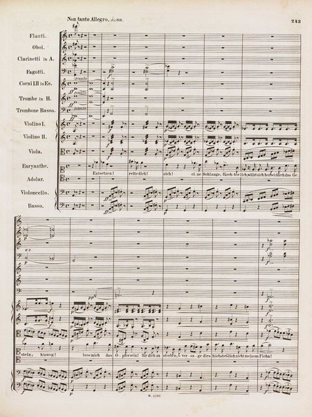 Euryanthe : grosse romantische Oper in drei Aufzügen / Dichtung von Helmine von Chezy ; geb: Freyinn von Klencke ; in Musik gesetzt von Carl Maria von Weber