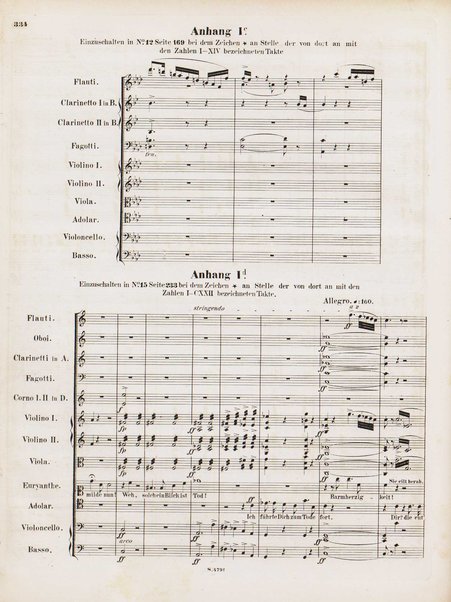 Euryanthe : grosse romantische Oper in drei Aufzügen / Dichtung von Helmine von Chezy ; geb: Freyinn von Klencke ; in Musik gesetzt von Carl Maria von Weber