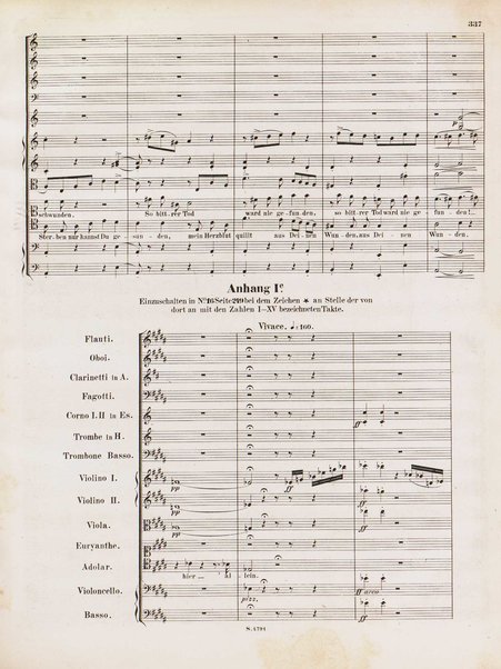 Euryanthe : grosse romantische Oper in drei Aufzügen / Dichtung von Helmine von Chezy ; geb: Freyinn von Klencke ; in Musik gesetzt von Carl Maria von Weber