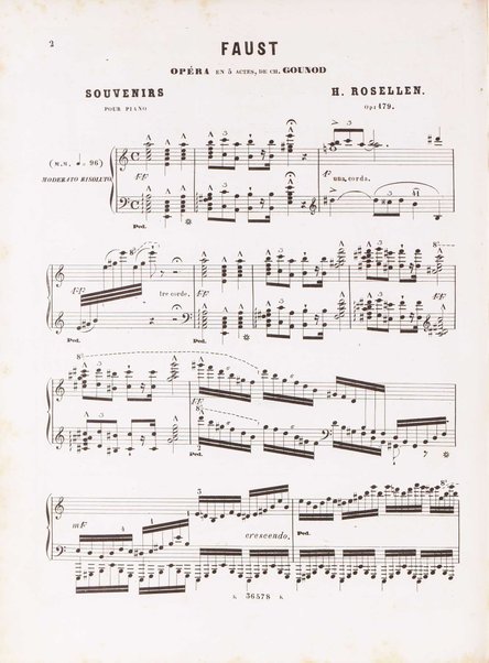 Souvenirs de Faust de Gounod pour piano : op. 179 / par Henri Rosellen