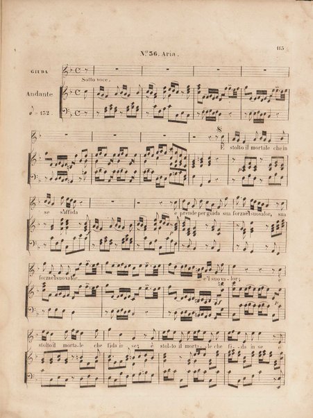 Gli oppressi liberati o sia Giuda Maccabeo : oratorio sacro / posta [!] in musica nell'anno 1746 da G. F. Handel ; tradotto in versi italiani e ridotto per il piano-forte dal B. L. C
