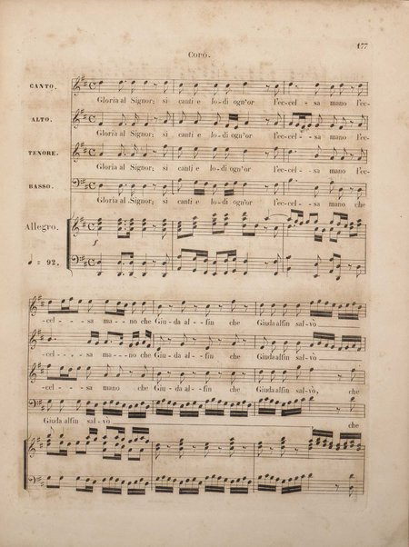 Gli oppressi liberati o sia Giuda Maccabeo : oratorio sacro / posta [!] in musica nell'anno 1746 da G. F. Handel ; tradotto in versi italiani e ridotto per il piano-forte dal B. L. C
