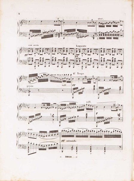 La demente : melodie e studio per pianoforte : op. 72 / di S. Giannini