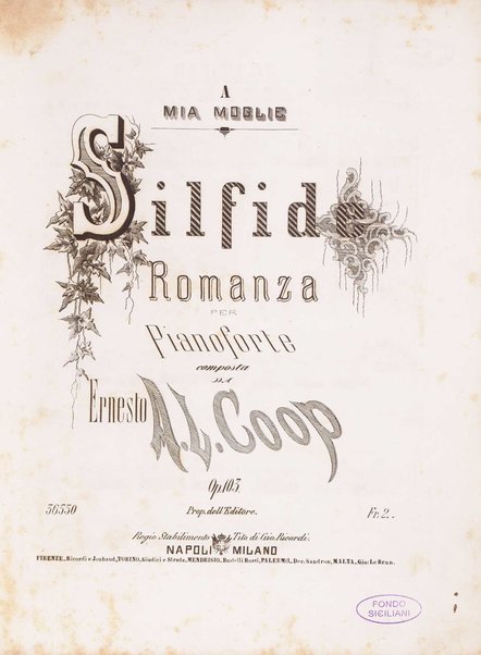 Silfide : romanza per pianoforte : op. 103 / composta da Ernesto A. L. Coop