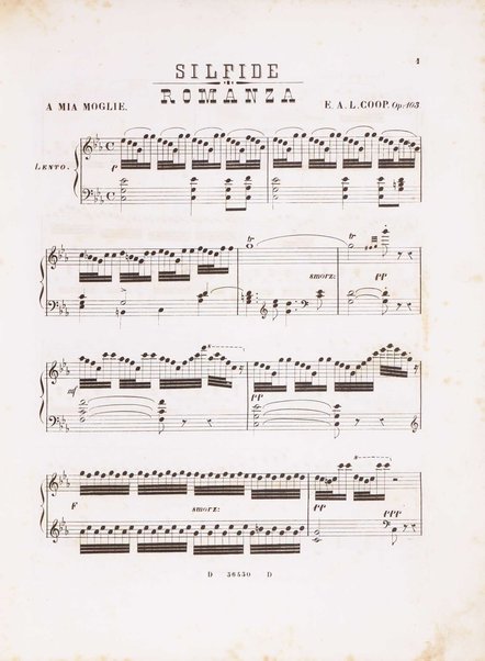 Silfide : romanza per pianoforte : op. 103 / composta da Ernesto A. L. Coop