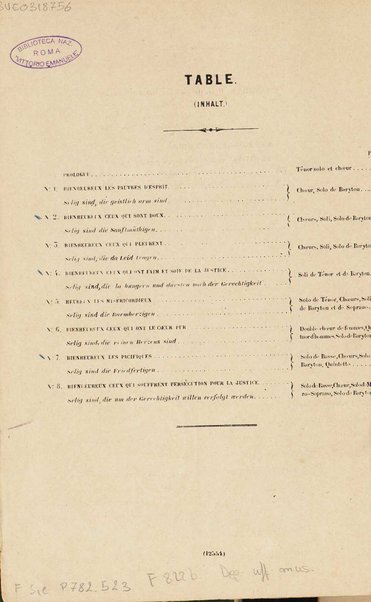 Les beatitudes : d'après l'Évangile / poëme de madame Colomb et traduction allemande de G. Fr. Reiss ; musique de César Franck