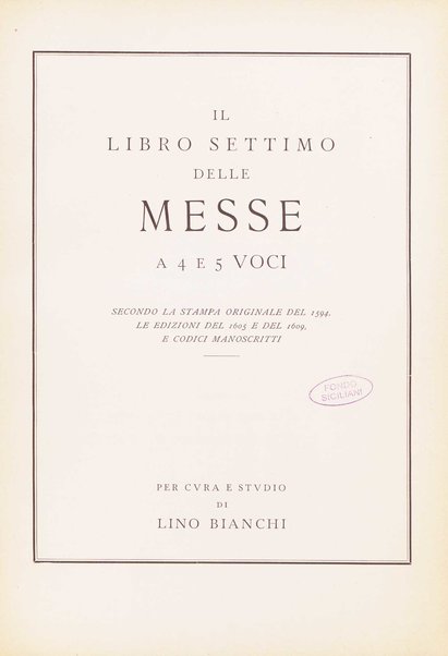 Il libro settimo delle messe a 4 e 5 voci. 23