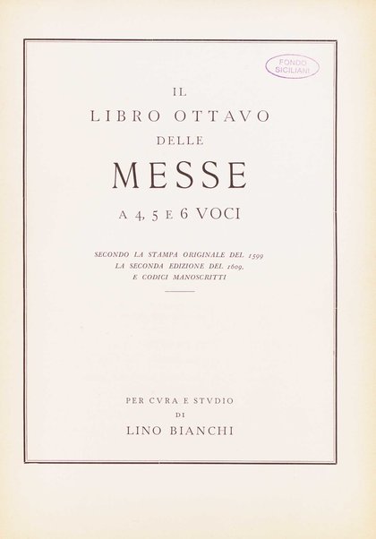 Il libro ottavo delle messe a 4,5 e 6 voci. 24