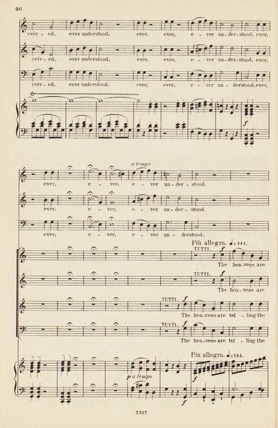 The creation : an oratorio / music by Joseph Haydn ; vocal score with a separate accompaniment for the organ, or pianoforte arranged by Vincent Novello