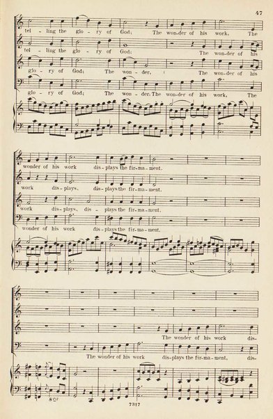 The creation : an oratorio / music by Joseph Haydn ; vocal score with a separate accompaniment for the organ, or pianoforte arranged by Vincent Novello