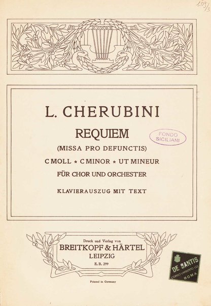 Requiem : (Missa pro defunctis), für Chor und Orchester : c moll / L. Cherubini