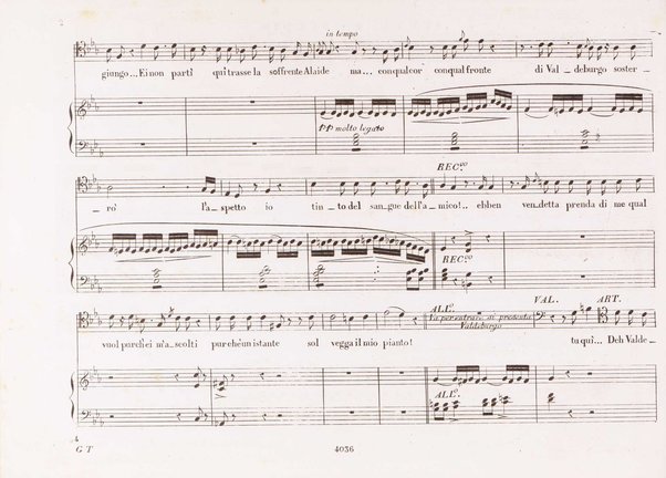 La straniera : melodramma / posto in musica da V. Bellini ; °ridotta con accompagnamento di piano forte dal sig maestro Luigi Truzzi!