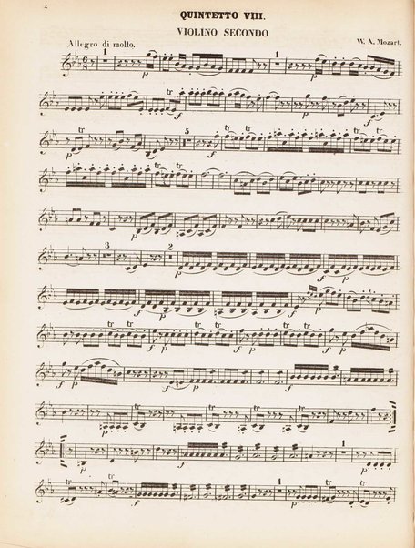 Contient les 5 celèbres quintours no. 4-8. 1 Violino secondo