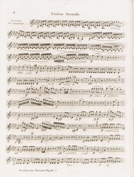 A quintett, for two violins, two tenors & violoncello. 1 Violino secondo