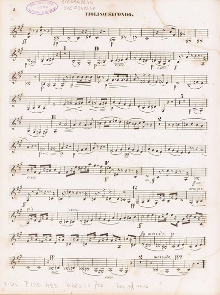31. quintetto pour deux violons, alto & deux violoncelles. Violino secondo