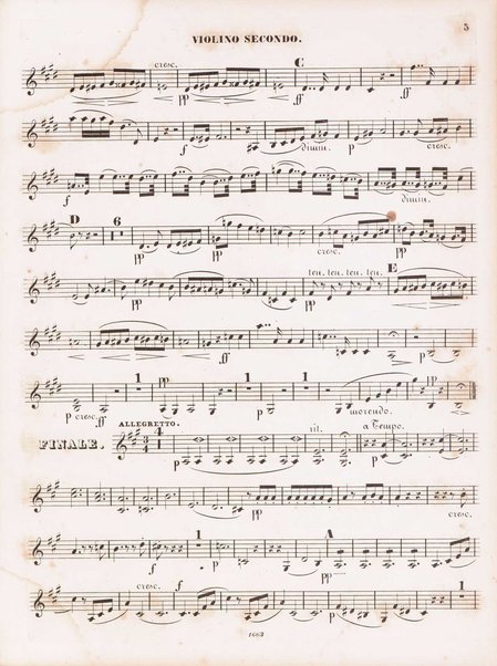 31. quintetto pour deux violons, alto & deux violoncelles. Violino secondo