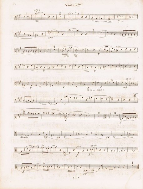Quatrième quintetto pour deux violons, deux altos et violoncelle. Viola 2.