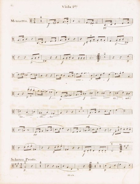 Quatrième quintetto pour deux violons, deux altos et violoncelle. Viola 2.