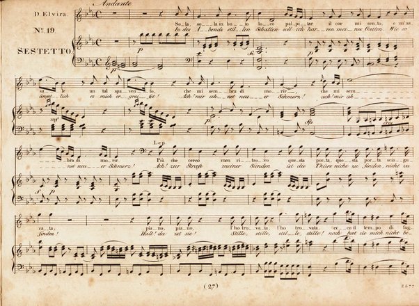 Don Juan : Oper in zwei Aufzügen / von W. A. Mozart ; nebst einem Anhang von später eingelegten Stücken ; Klavierauszug von A. E. Müller