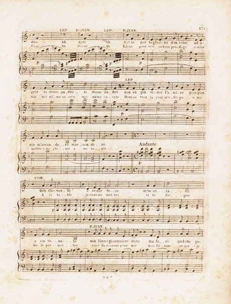 Partition di Don Giovanni / musique de Mozart