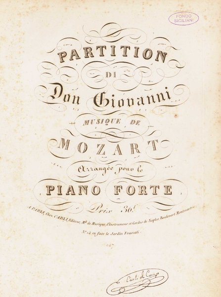 Partition di Don Giovanni / musique de Mozart