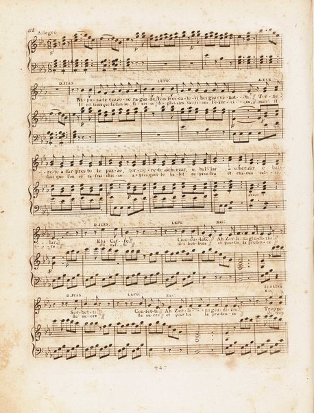 Partition di Don Giovanni / musique de Mozart