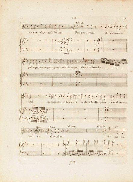 Partition de l'Elisabeth, reine d'Angleterre / musique de Rossini