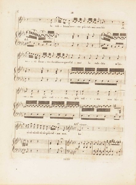 Partition de l'Elisabeth, reine d'Angleterre / musique de Rossini