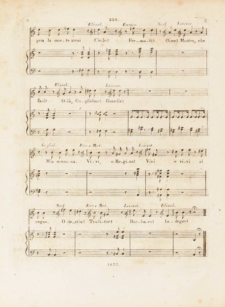 Partition de l'Elisabeth, reine d'Angleterre / musique de Rossini