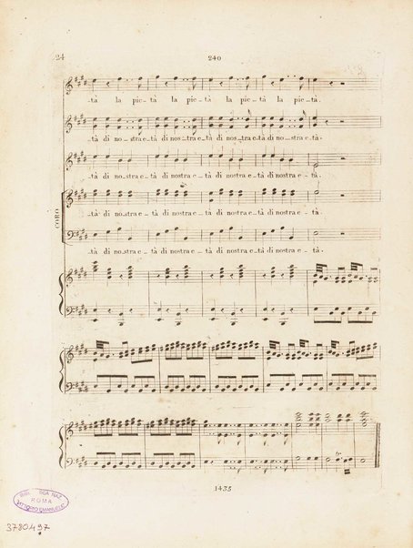 Partition de l'Elisabeth, reine d'Angleterre / musique de Rossini