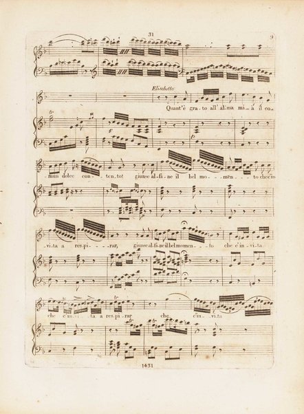 Partition de l'Elisabeth, reine d'Angleterre / musique de Rossini