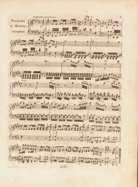 Partition de l'Elisabeth, reine d'Angleterre / musique de Rossini
