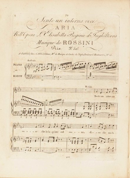 Partition de l'Elisabeth, reine d'Angleterre / musique de Rossini