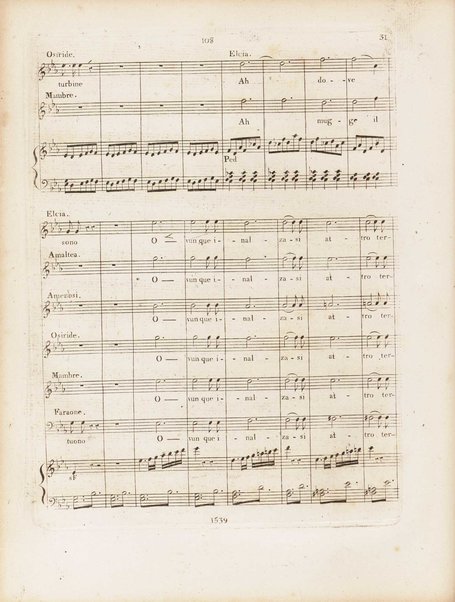 Partition di Mosè in Egitto : oratorio in tre atti / musica di Rossini ; ridotto per il piano forte