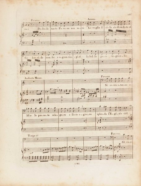 Partition di Mosè in Egitto : oratorio in tre atti / musica di Rossini ; ridotto per il piano forte