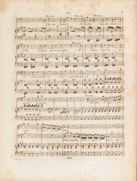 Partition di Mosè in Egitto : oratorio in tre atti / musica di Rossini ; ridotto per il piano forte