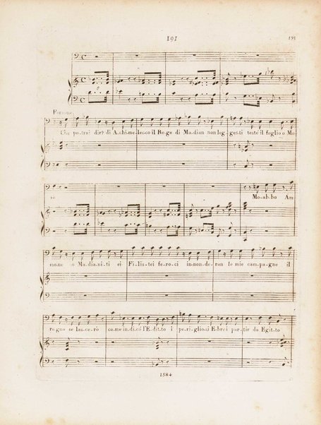 Partition di Mosè in Egitto : oratorio in tre atti / musica di Rossini ; ridotto per il piano forte