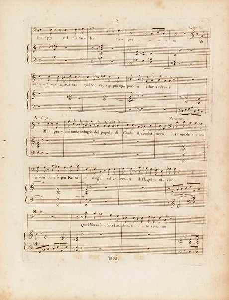 Partition di Mosè in Egitto : oratorio in tre atti / musica di Rossini ; ridotto per il piano forte