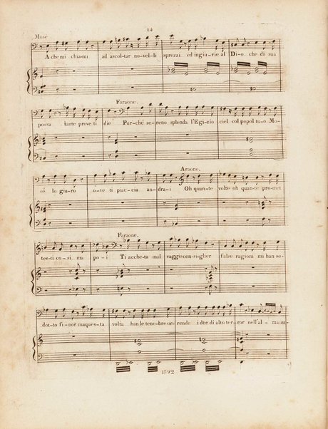 Partition di Mosè in Egitto : oratorio in tre atti / musica di Rossini ; ridotto per il piano forte