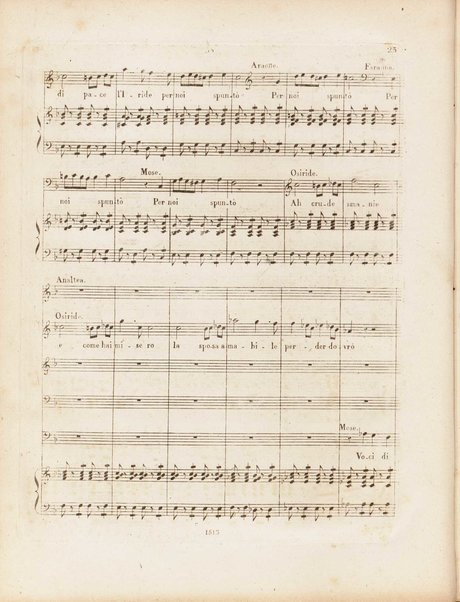Partition di Mosè in Egitto : oratorio in tre atti / musica di Rossini ; ridotto per il piano forte