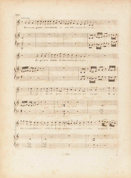 Otello ossia L'africano di Venezia : dramma-tragico in tre atti / del signor Gioachino Rossini ; ridotto per il pianoforte