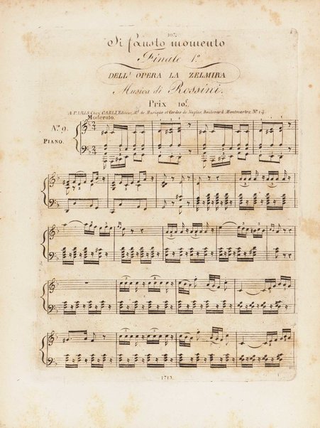 Partizione della Zelmira : opera seria in due atti / musica di G. Rossini