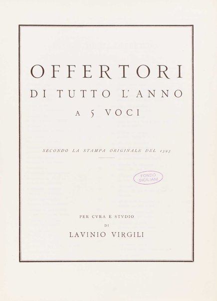 Offertori di tutto l'anno a 5 voci. 17