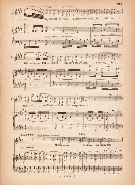 Lucrezia Borgia : opera completa per canto e pianoforte / G. Donizetti ; melodramma in un prologo e due atti \di Felice Romani!